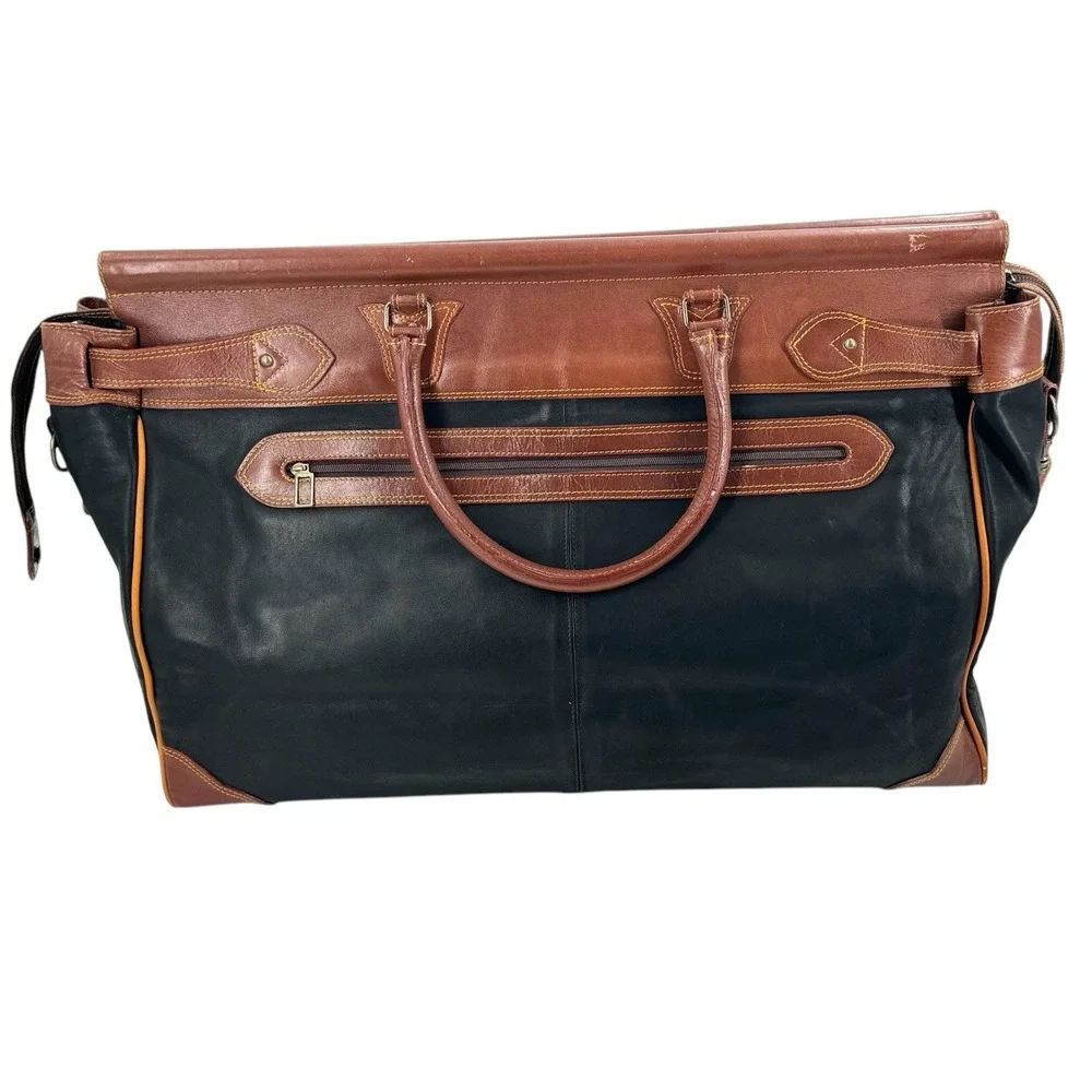 Charm Collection Large‎ Leather Suitcase Tote Bag Shoulder Straps  (26
